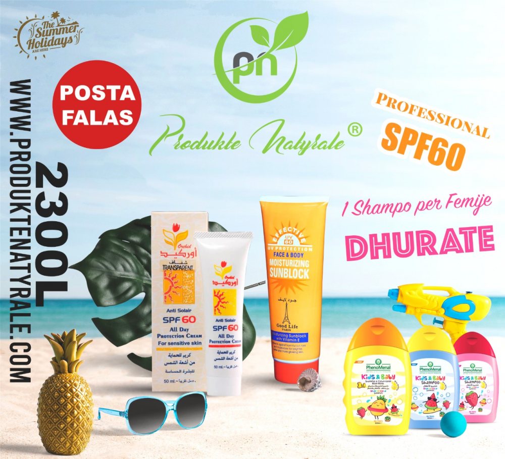 Anti Solar Skin Care + Dhurate 1 Shampo per Femije